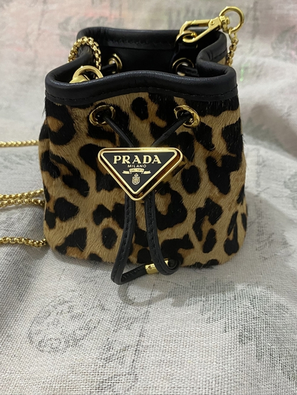 Prada Leopard Print Bucket Bag - Picture 2 of 8